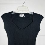 Princess Polly Bodysuit Black Size 4 Cap Sleeve Waffle Knit Photo 1