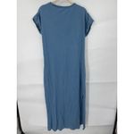 Pact Organic Cotton Midi Dress Women Medium Blue Distressed Minimalist Beach Photo 1