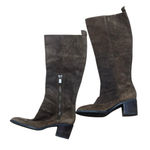 Nine West Knee High Brown Suede Almond Toe Boots size 7 nwolette Photo 0
