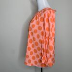 Who What Wear  Pink Orange Polka Dot Blouse Sz Small Photo 2