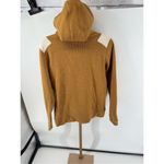 Burton VINTAGE Women Sweatshirt Tan Ribbed Hoodie Wool Blend 1/4 Zip Size Large Photo 10