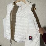 Gap Women’s Primaloft Puffer Quilted Vest Jacket Full Zip in Ivory Frost XL Photo 6