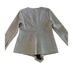 ZARA NWOT  Black White Mini Gingham Long Sleeve V Neck Peplum Blouse M Photo 6