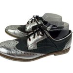 Ted Baker * Anoihe Oxford Loafers Womens US 9 Silver Gray Lace Up Quiet Luxury Photo 0