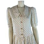 American Vintage  Shirt waist dress cream with hearts all over size small Photo 5
