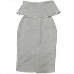 Likely  Dress Women 4 White Strapless Ruffle‎ Overlay Bodycon Sheath Midi Slit Photo 4