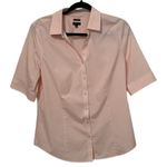 Talbots Peachy Pink Short Sleeve Button Up Shirt Top Womens Size 12 Photo 0