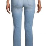 frame denim Frame Le High Straight | Pearl Accent Embellished stretch jeans | 27 | Fray crop Photo 5