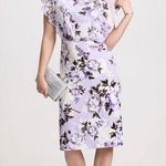 Connected Apparel Daphne Lavender Floral Chiffon Popover Dress, Petite Size 14 Photo 0