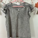 Jane and Delancey  Charcoal Ruffle Sleeve Blouse Photo 2