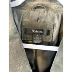 Style & Co Collection Genuine Suede Leather Blazer Jacket Size XL Olive Green Photo 5