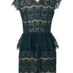 Anthropologie  | Maeve | Elsa Peplum Eyelash Lace Teal Blue Cocktail Dress Size L Photo 2