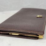 Vintage Mark Cross Checkbook Wallet 7" Brown Kiss Lock Bifold Soft Leather Italy Photo 4