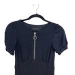 Reformation  Kinglsey Mini Dress Zipper Front Short Sleeve Black‎ Size Small Photo 3