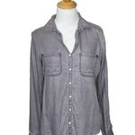 Rubbish  Grey Gray Button Down Long Sleeve Shirt Size Small 100 % rayon Photo 6