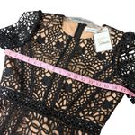 Self Portrait Black Giupure Lace Midi Dress US 6 AW22905 Photo 8
