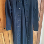 Venus Long Duster Cardigan Sweater Size Small Gold Button Captain Military Photo 0
