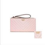 Victoria's Secret Victoria Secret Pebbled V Quilt Zip Wallet Blush Photo 1