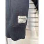 Eddie Bauer Logo 1/4 Zip Up Hoodie Dark Gray Size Small Fur Lined Long Sleeve Photo 1
