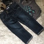 Candie's Candie’s Juniors Rolled Cuff Cropped Dark Blue Denim Jean Capris Photo 0