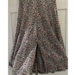 ZARA Pink & Black Leopard Animal Print A Line Midi Skirt Middle Slit Size L Photo 3