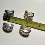 Lot of 2 rhinestone Clip On Half Hoop Earrings 1 Gold Tone 1 Two Tone Photo 8