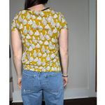 Anthropologie Maeve by  Mustard shirt with Navy Birds Size 4 Photo 2