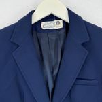 The Villager Navy Blazer Gold Button Wool Blend Women's Size 12 Read Blue Photo 3