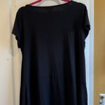 Eileen Fisher Black Oversized Short Sleeve MIDI Dress Size Large Hi-Lo Hem Photo 7