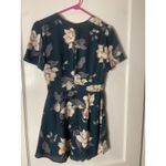 ASTR  The Label Floral Print V Neck Short small Sleeve Romper Jumpsuit Teal Photo 2