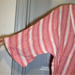 Gap  Pink/White Striped V Neck 3/4 Sleeve Top size M Photo 6