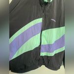 Adidas Vintage 80s  Black and Teal Mesh Lined Track Jacket Size M Photo 2