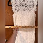 Storia  Brianne Lace Dress White Sleeveless High Neck Keyhole Back Women's M Photo 4