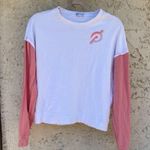 Peloton  Size medium pink white long sleeve athletic top feminine Photo 1