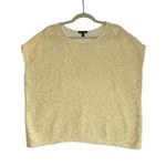 Eileen Fisher Organic Linen Cotton Knit Slub Square Top L Yellow Classic Resort Photo 4
