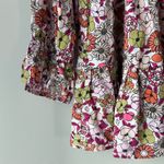 Jane and Delancey Multicolor Floral Button Front Peplum Blouse Sz S Photo 6