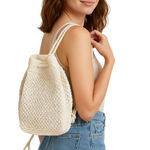 Xhilaration  Cream Crochet Backpack Purse – Boho Festival Bag Photo 0