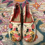 Johnny Was Floral Embroidered Andra Platform Espadrille Slide On Flat Size 8 Photo 3
