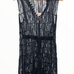 Free People  Navy Sheer Lace Bow Back Minidress NWT Photo 1