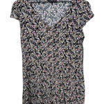 As You Wish As U Wish Black Floral Romper Button Down Shorts Set Short Sleeve NWT Size Large Photo 0