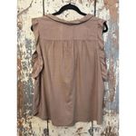 Kut From The Kloth NWT  Kennedy Ruffle Linen Blend Blouse in Oak, size XL Photo 6