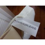 Calvin Klein Jeans ivory funnel neck flare sleeve cable stitch M NWT $69.50 Size M Photo 4