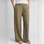 Caslon Linen Blend Olive Green Wide-Leg Pants Photo 7