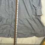 Gap Tiered Mini Shirt Dress Long Sleeve Button Down Casual Gray S Petite Photo 7