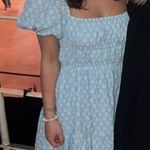 Olivaceous Dress Mini Blue White Floral Photo 0