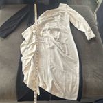 Womens Black & White Asymmetrical Ruffled Front Midi Dress 3/4 Sleeve Size L NEW Size L Photo 5