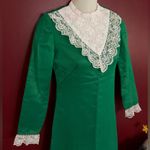 70s lace collar dress Green Photo 4