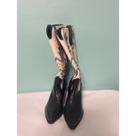 Indigo Rein Indigo Rd Sz 6.5 Black White Faux Leather‎ Cowboy Boots Photo 1
