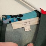 Loft ANN TAYLOR  Floral Breeze Shirt Dress Dark Green Multi Long Sleeve PETITE 2P Photo 5