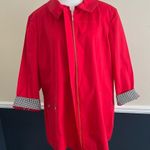 Ming Wang  Lightweight Trench Jacket in Red Full Zip Photo 2